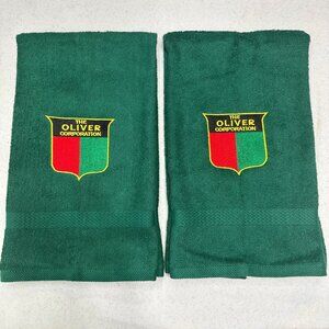 Oliver Tractor Towels Embroidered Hand Towel Set Green Bathroom Farm Decor